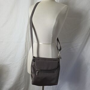 Travelon Crossbody Anti-Theft Bag Travel Purse RFID 10" Charcoal Gray